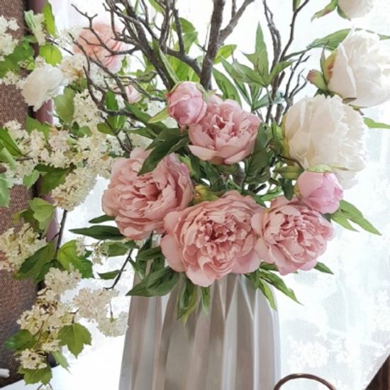 부귀영화 모란꽃 조화 긴가지_4colors