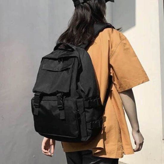 공간 올 블랙 여성 데일리 방수 가방 백팩(WA9B34F)