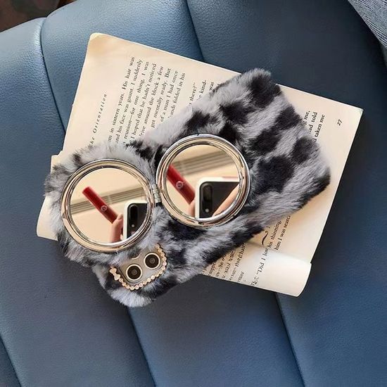 갤럭시z플립 7 6 5 4 3 레오파드 미러 털 겨울 케이스