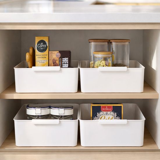 리빙 그립 바스켓 L 4P 손잡이 정리함