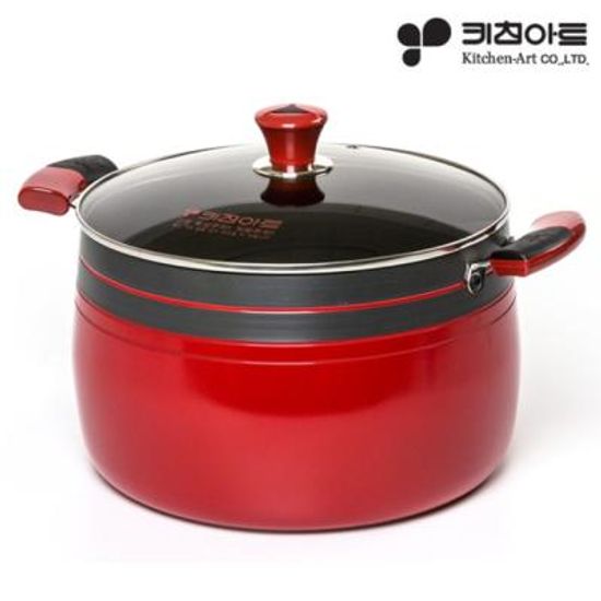 키친아트 인덕션 곰솥냄비28cm 곰탕 사골 코팅 큰냄비