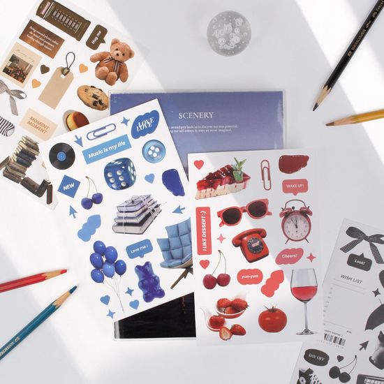 리코즈 포토 리무버블 스티커 4종세트 다꾸 팬시