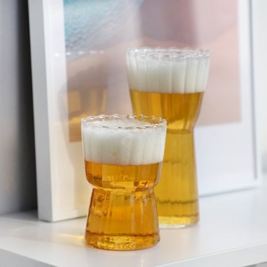 이누 스트라이프 내열유리컵 2size