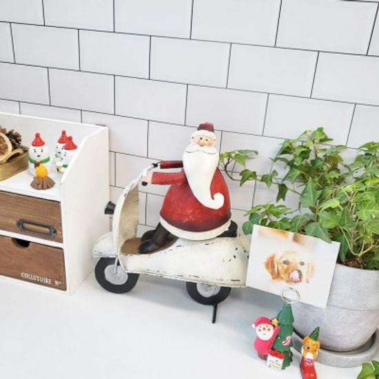 스쿠터 산타클로스 철제 장식 (라지)