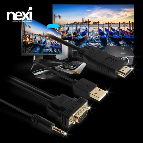 (NEXI) 넥시 VGA to HDMI 케이블 (1.8m~3m)