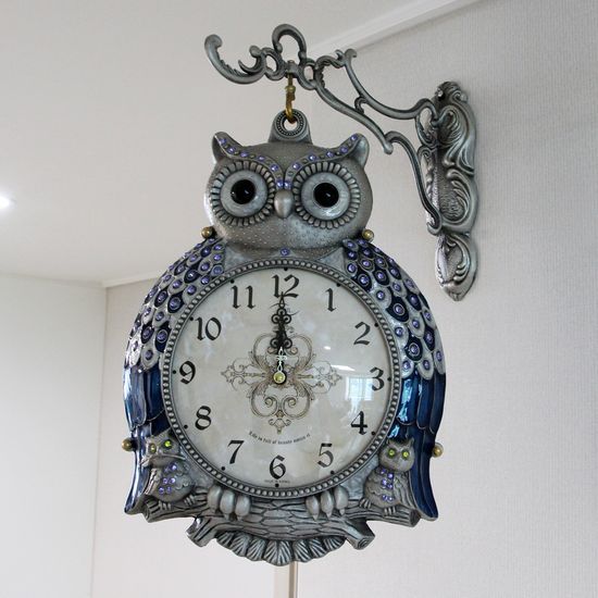 해피투게더 부엉이 주석도금 주물 양면시계 HBC-253S