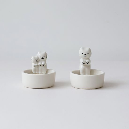 불쬐는 고양이 인센스홀더 세라믹 트레이