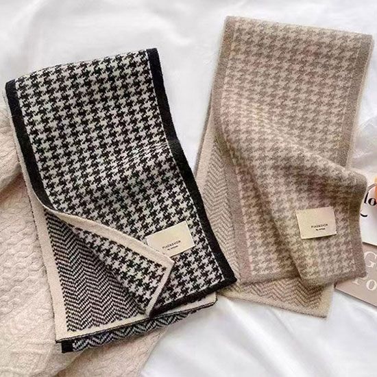 [1+1]하운드체크 캐시미어 롱머플러