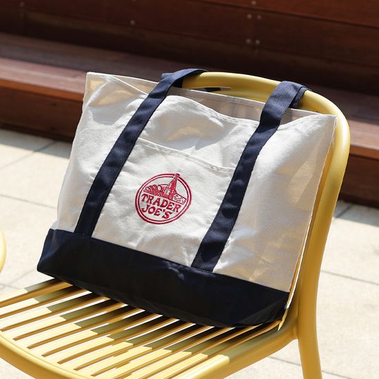 트레이더조 에코백 코튼 캔버스 가방 라지