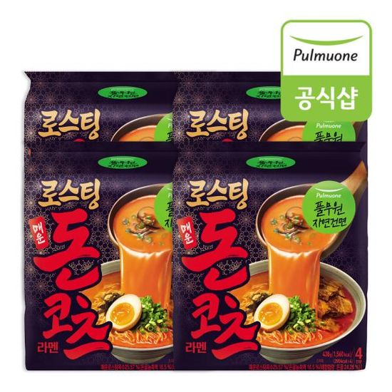 풀무원 로스팅 돈코츠 라멘 매운맛 438g(4개입) x 4봉