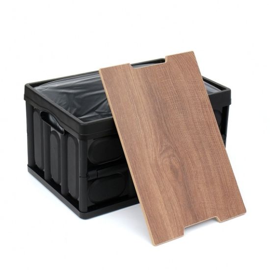 56L 캠핑 우드상판 폴딩박스 블랙(+방수백 증정)