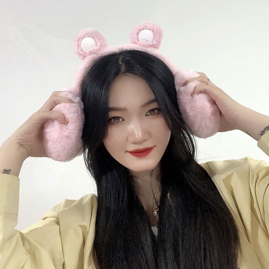 핑크베어 퍼 귀마개 곰돌이귀마개 캐릭터이어머프