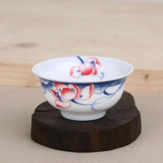 백자 홍연화문 찻잔 다기잔 50ml(W078F8C)