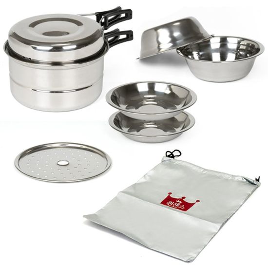 퀸센스 센싱 스텐 캠핑 코펠세트 8P