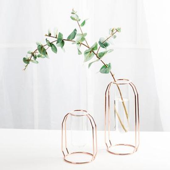 로즈골드 프레임 비이커 화병 소형