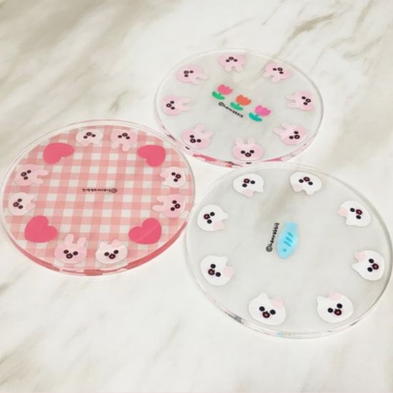 한토끼 아크릴 코스터 3종