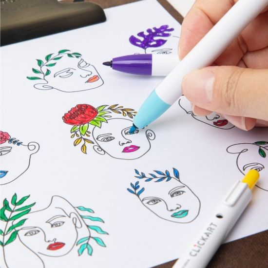 제브라 노크식 다용도 수성 싸인펜 클릭아트 6색세트