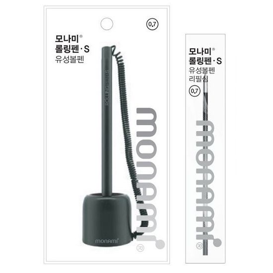 모나미  데스크볼펜 스톱펜 롤링펜-S 리필심 1타(12개