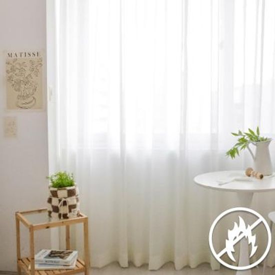 우디 난연사 이음선없는 광폭 속지 방염커튼 기본핀형