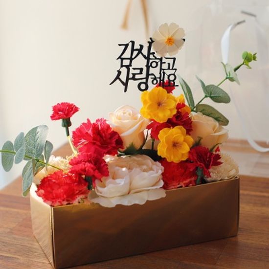 샤인 카네이션 비누꽃 가든 플라워박스