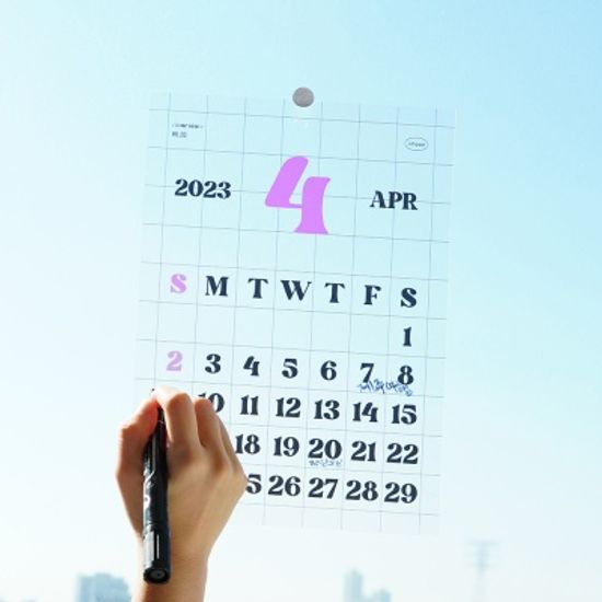 2023년 클리어웨이브 투명포스터 벽걸이 카렌다 A4