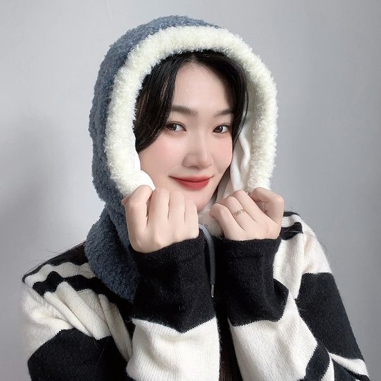 뽀글이 후드넥워머 겨울바라클라바 니트후드모자