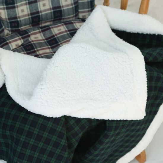 와치체크 그린 양털 극세사 무릎담요 캠핑 블랭킷