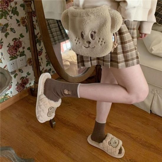 곰돌이 보들보들 러블리 털 슬리퍼 실내화 2color
