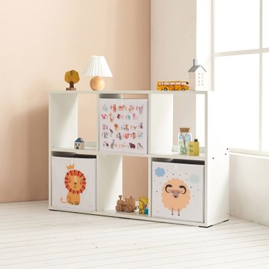 로리 화이트 오픈 책장 2단 6칸 (착불)