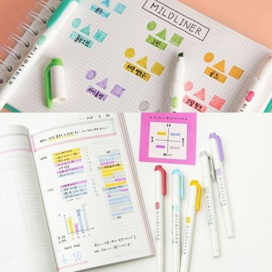 제브라 트윈닙 형광펜 마일드라이너 5색세트 WKT7