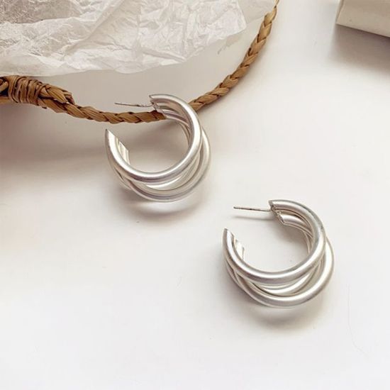 블링썸링귀걸이 매트골드링귀걸이(실버)(WDC93D0)