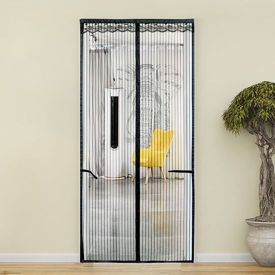 아트도어 스트라이프 문 모기장(90x210cm) (블랙)