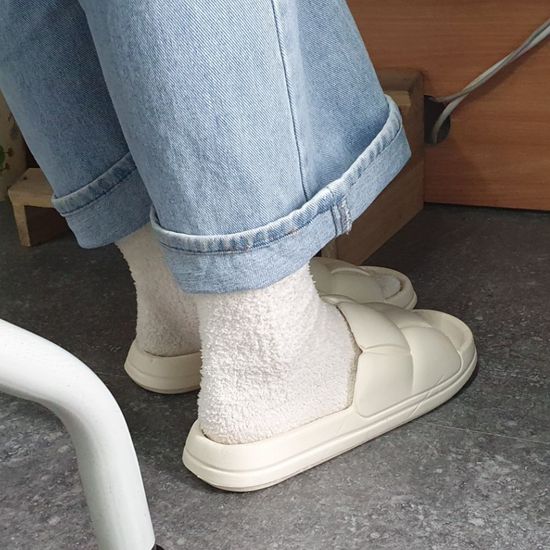 여성용 뚱카롱 쿠션 슬리퍼 아이보리(WA91075)