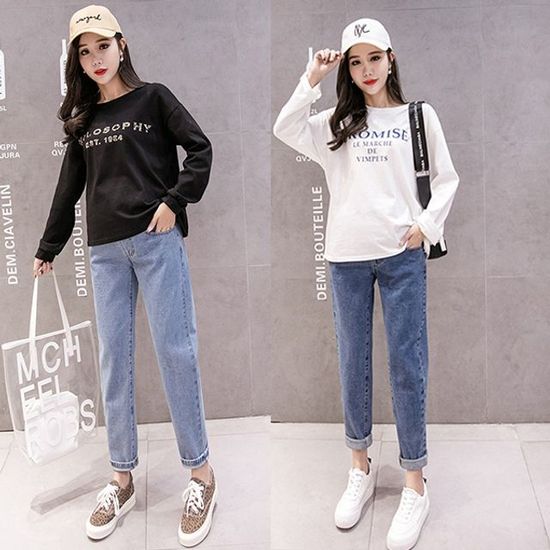 임산부 일자 데님 청바지(M-XXL)204640(WEBDC18)