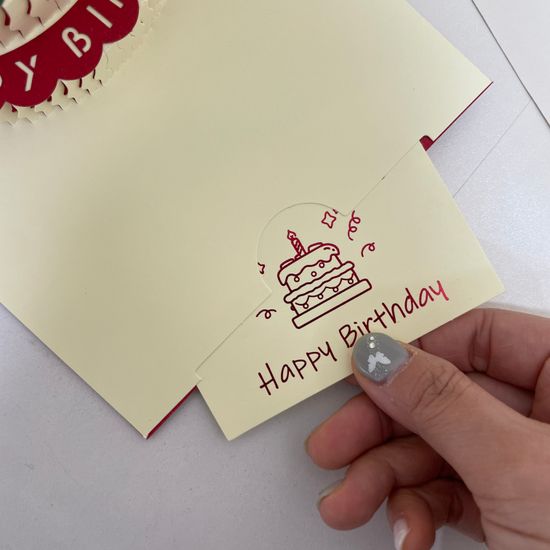 생일 축하 팝업 카드 입체 3d 파티 이벤트 문구 메시