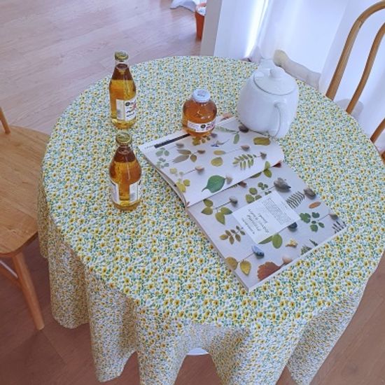 대폭150cm 골드주스 플라워 테이블보