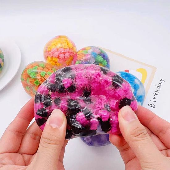 블럭 슬라임공 pvc백 타바 스퀴시 말랑이 젤리볼 토이