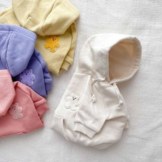 강아지 겨울 후드티 곰돌이 반려견 옷 실내복 외출복