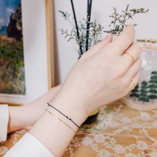 14K골드볼 패브릭 실 팔찌 7color 레이어드 심플한 