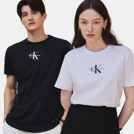 캘빈클라인 모노그램 자수 코튼 반팔티 남여공용 2종