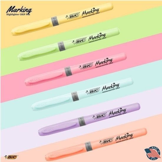 [BiC]수성 형광펜(파스텔옐로우) 12p /BRIGBKPSTYLW