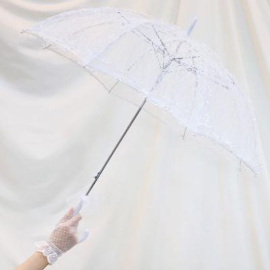 셀프 웨딩 레이스 우산 (망사화이트)