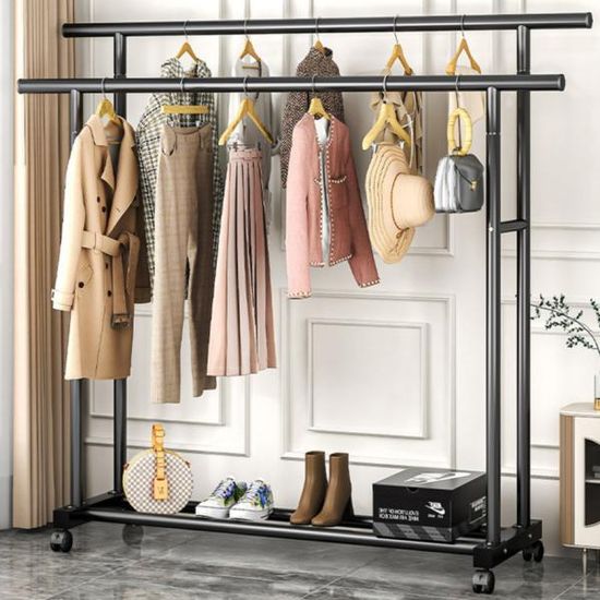 스탠드 옷걸이 행거 이동식 2단행거 120/150cm E077-O