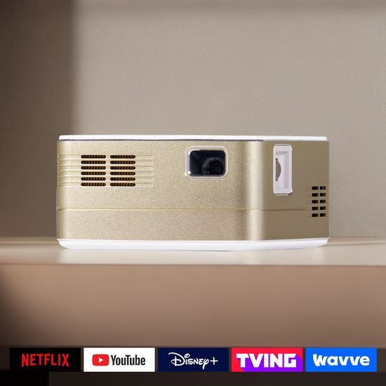 제우스 큐브 미니빔 빔프로젝터 가정용 캠핑용 4K