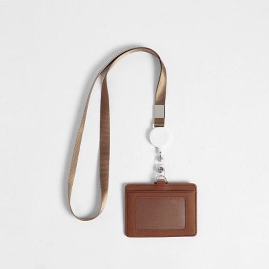 지갑형 사원증 케이스+목걸이줄(브라운) 릴홀더
