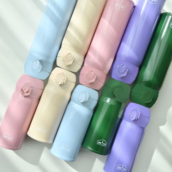 1+1 원터치 보온병 2중진공 비비드 스텐 보냉병 500ml