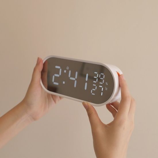 [무아스] 롤링팝 미러클락 LED탁상시계 온도 습도