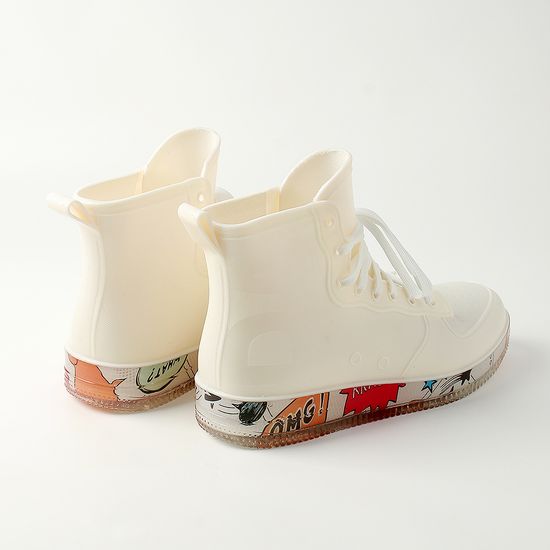 [아일렌]여성용 하이탑 운동화 레인부츠(245mm) (화이