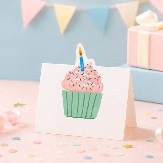 캘리엠 팝업카드 25매 (생일) 떡메모지 축하 선물
