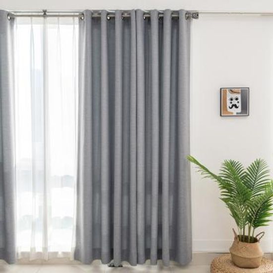 늘밤 아일렛 항균 암막커튼 그레이 160이하